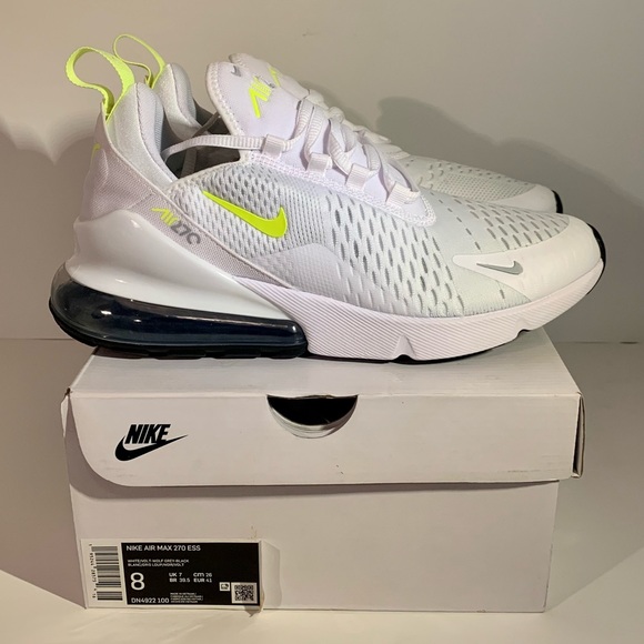 ⚡️[NEW] NIKE AIR MAX 270 ESSENTIAL WHITE VOLT WOLF GREY MEN’S SIZE 8 SNEAKERS⚡️ - Picture 4 of 11